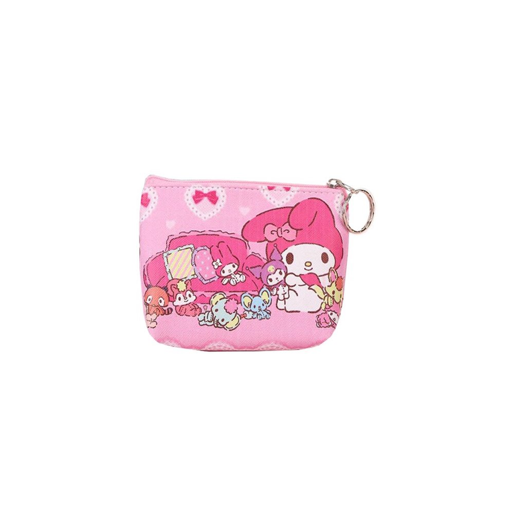4 in x 4.5 in PU Leather Hello Kitty's My Melody Coin Purse with Key Ring